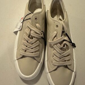 Zara Cream Sneakers with White Accents